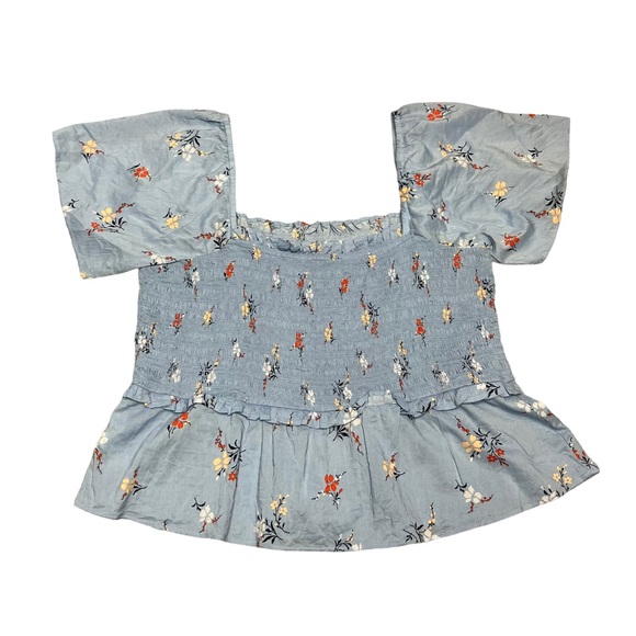 Madewell Smocked Flutter-Sleeve Top in Aloha Floral Size Large - Picture 11 of 14